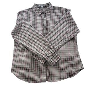 Pendleton Tattersall Check Plaid Shirt Women's Medium 100% Cotton Tailored Fit